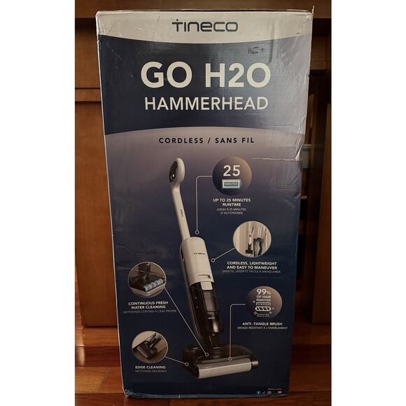 Tineco Go H2O Hammerhead Wet Dry Cordless Vacuum Floor Washer Self Clean White - Picture 2 of 4